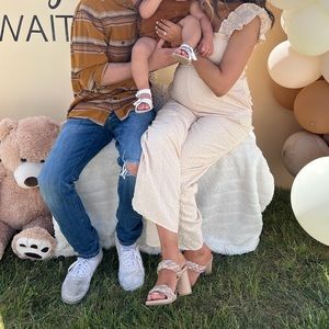 lulus cream jumpsuit size S